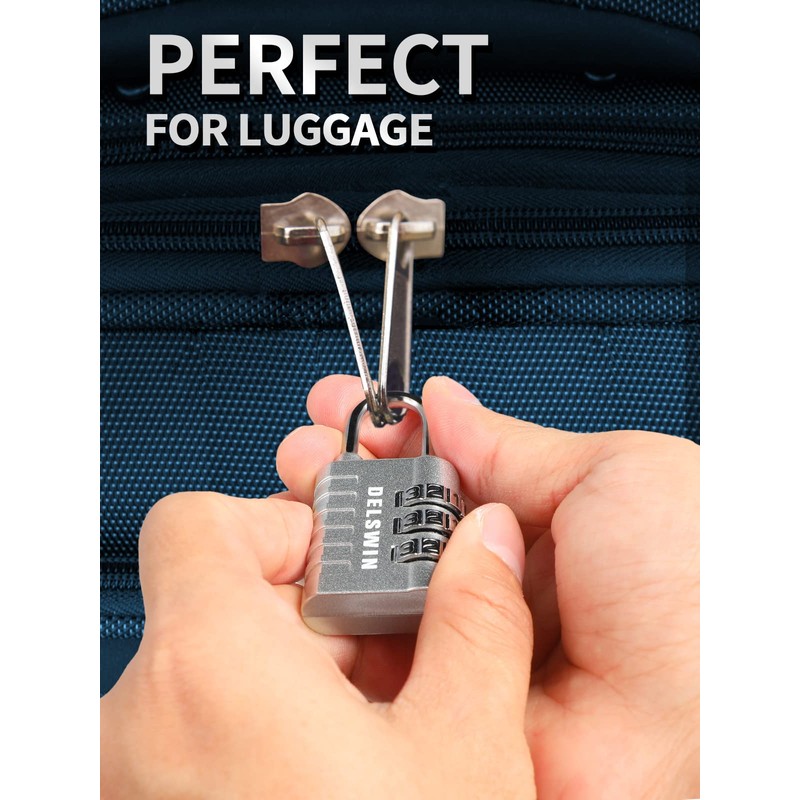 3-Digit Small Combination Lock for Locker - 4 Pack Resettable