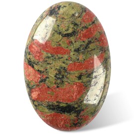 CASMON Unakite Oval Palm Stones, Pocket Worry Stone for Anxiety Stress Relief Therapy, Natural Polished Energy Stone Healing Crystal (1PC)