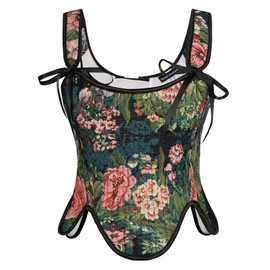 Scarlet Darkness Vintage Corset Tops for Women Fishbone Cottagecore Bustier Bodice Black Corset Pink Size 8