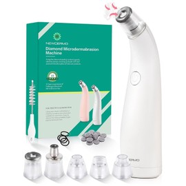 NEWDERMO 2-in-1 Microdermabrasion Machine,Blackhead Remover Pore Vacuum, Professional for Skin Care(White)