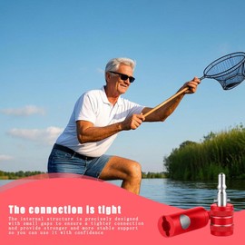Fishing Net Rod Pods Connector | 2.95 inches Fishing Landing Dip Net Connector | Press Type Fishing Net Joint Fitting | Portable Adapter Tight Connection Replacement for Family Friends Colleagues