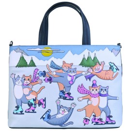 Mala Leather Skating Cats Collection Leather Grab/Cross Body Bag 7293_84