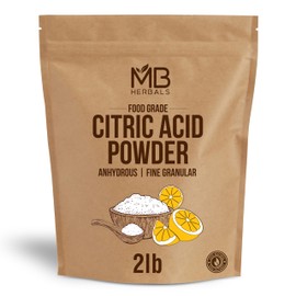 MB Herbals Citric Acid Powder 2 lb | 100% Pure Anhydrous Fine Granulated Citric Acid Powder | Food Preservative Flavor Enhancer