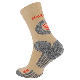 STARK SOUL Trekking Hiking Socks for Men and Women, 2 Pairs Breathable Padded Outdoor Socks, beige