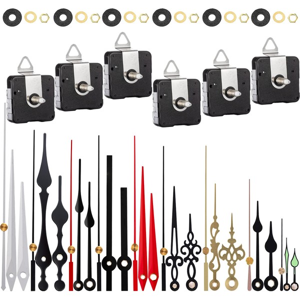 EMOON 6 Pieces Clock Mechanism Replacement Kit with 9 Pack