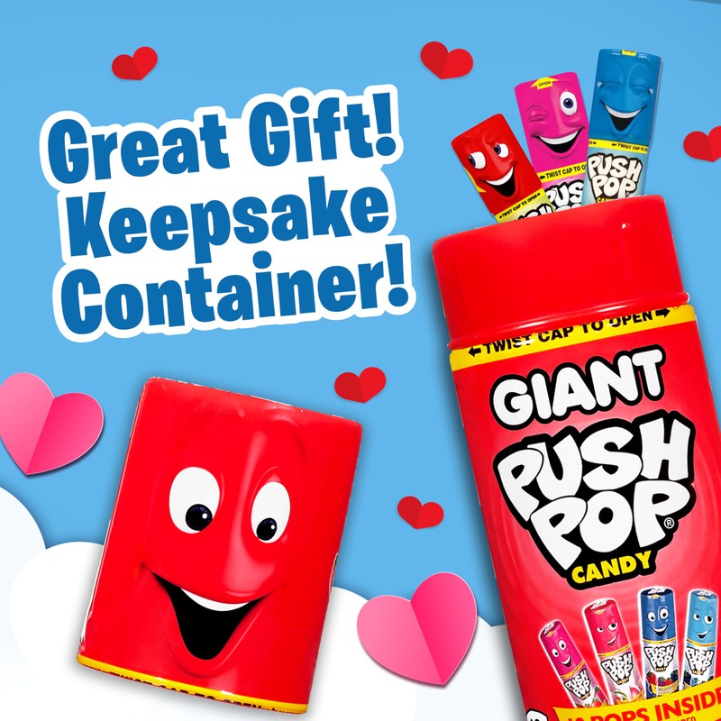 Push Pop Giant Christmas Candy Lollipop Container, 10 Ct Individually