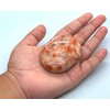 Gemstone Sunstone Carved Palm Stone/Pocket Palm Stone/Reiki Healing & Crystal