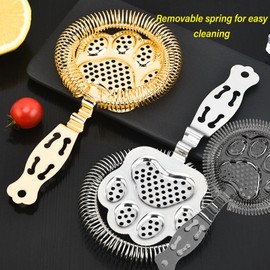 Colador profesional de julep para bebidas de cóctel, colador de acero inoxidable 304 para barman, colador de cóctel para cocteleros, vasos de mezcla (negro)