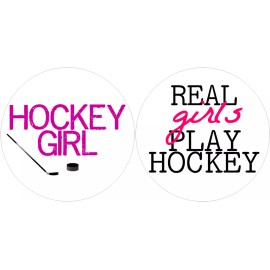Kiwi Gifts Hockey Girl - 2 Pack Circle Stickers Decals 3" x 3"