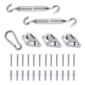 Sekey Awning Mounting Kit Accessories Mounting 8 Inch for Attaching Triangular Sun Sail Carabiner Mounting Set Stainless Steel 30 Pieces