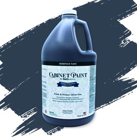 Bathworks Cabinet & Furniture Paint - Satin Finish, Easy Application, Low-VOC, Durable, Made in USA (Heritage Navy, 1 Gallon)