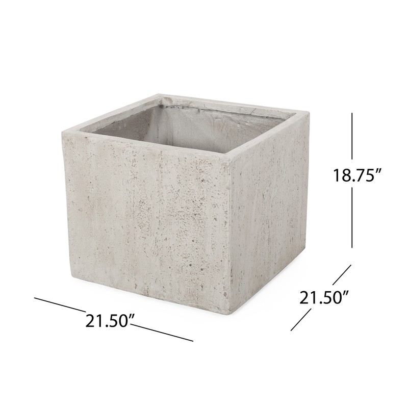 Christopher Knight Home Vanessa Outdoor Modern Large Cast Stone Square