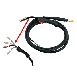 WeldingCity 100-amp 10-ft Air Cooled FLEXIBLE HEAD MIG Welding Gun Torch Stinger Replacement for Lincoln Magnum 100L (K530F-5 Spade Terminals)