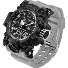 Mens Military Watch Dual Display Waterproof Sport Digital Big Wrist Watch Outdoor Army Wristwatch
