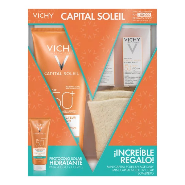 Vichy Kit Capital Soleil Family 50+ 300ml+uv Age 3ml+uv Clear 3ml