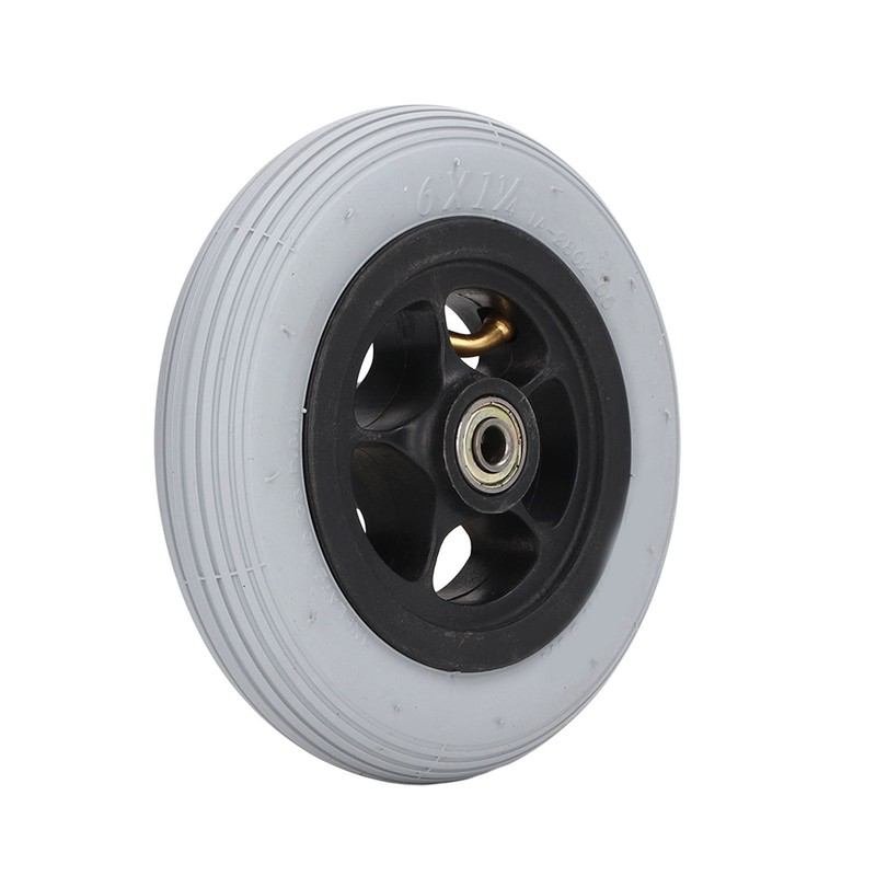 6in Electric Wheelchair Wheel Noiseless Aluminum Alloy Hub Rubber Inflatable