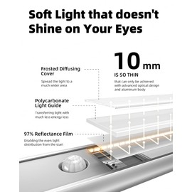 EZVALO Under Cabinet Lighting,52-LED Motion Sensor Cabinet Light Indoor,USB Rechargeable Wireless Closet Lights,3500K Dimmer Battery Powered Operated Night Lights for Bedroom,Wardrobe,Stairs (2 Pack)