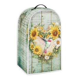 Drnuikhe Hummingbird Love Sunflower Blender Dust Cover for Kitchen Appliance,Stand Mixer Covers Coffee Maker Appliance Covers Dusproof Washable Blender Cover