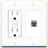 RiteAV CAT6-GRAY Wall Plate with GFCI Power Outlet [White]