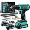 Cordless Drill, 20V MAX Power Drill Set with 2 Batteries