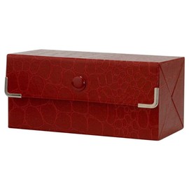 Travel Jewelry Case Polart, Foldable Red Jewelry Box with Crocodile Print and Mirror – Compact Organizer for Cross Necklace, Silver & Gold Pendants - Keepsake for Black Jewelry, Silver Cross Chains & Polish Eagle Design