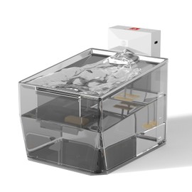 Luckyberry Cat Stainless Steel Water Fountain for Cats Inside,Wireless Pet Water Fountain,2.2L/74oz Automatic Cat Fountains for Drinking with Wireless,Easy Cleaning White