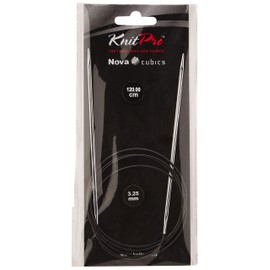 KnitPro KP12234 120 cm x 3.25 mm Nova Cubics Fixed Circular Needles, Shiny Brass