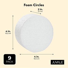 Foam Circles for Crafts (4 x 4 x 2 in, 9 Pack)