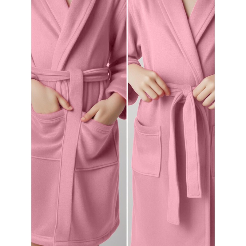 o-day Children's Lightweight and Practical Microfibre Dressing Gown with Hood,