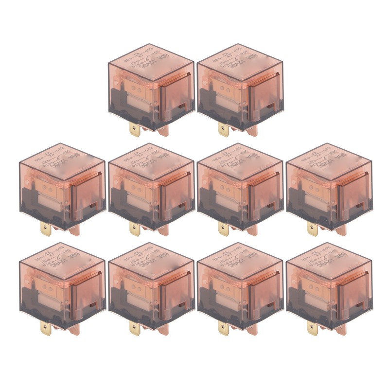 10 Pcs Waterproof Automotive Relay 80A 5 Pin SPDT Universal