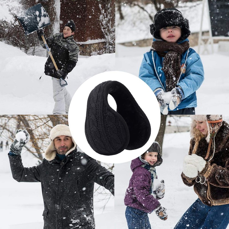 GERGELLA Ear Warmers For Men Women Foldable Fleece Unisex Winter