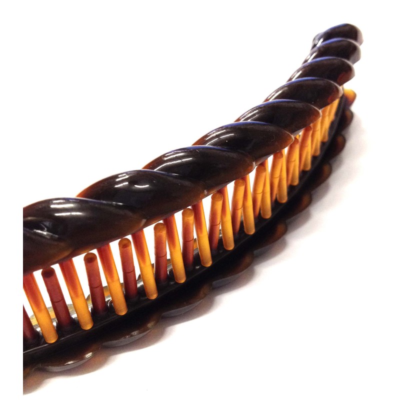 16 cm Long Brown Barley Twisted Banana Clip by Inca