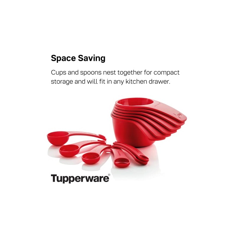 TUPPERWARE Juego de 6 tazas medidoras + 6 cucharas, apto
