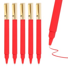Yuxinrong 12 Pack Cap-Type Gel Pens Red 0.5mm Medium Point Gel Ink Pens Quick Drying Ballpoint Pen Smooth Writing for Office School Supplies