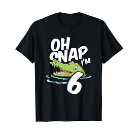 Oh Snap I’m 6 Alligator Crocodile 6th Birthday Gator Party T-Shirt