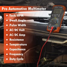 AIOMEST AI-770K Automotive Digital Multimeter Engine Analyzer, True-RMS 6000 Count DMM Meter for Dwell Angle, RPM, Injection Pulse, AC/DC Amps Volt Ohm Temperature Multi Tester