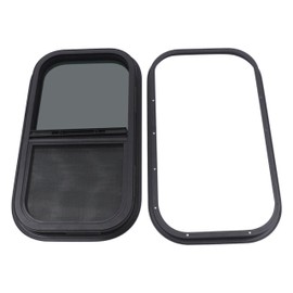Galamarine RV Window - 12" W x 22" H Vertical Sliding Window with Trim Ring, Screen, DOT Certified / Replacement Window for 1-3/4’’ Wall Thickness / for RV, Camper, Trailer