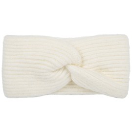 styleBREAKER 04026072 Women's Knitted Headband with Twist Knot and Rib Pattern, Plain, Warm Winter Headband, Colour: Cream