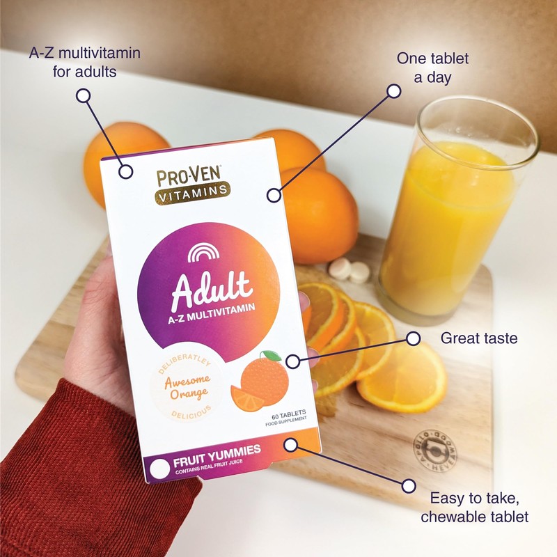 Proven Multivitamins - 60 Chewable Tablets for Adults - Orange