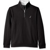 NAUTICA Men's Solid 1/4 Zip Fleece Sweatshirt, True Black, X-Large