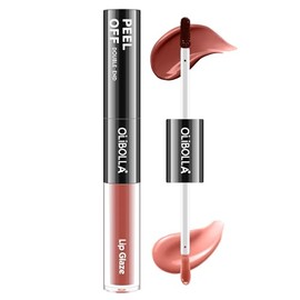 Peel Off Lip Stain Liner 2 en 1 Lip Gloss Oil Makeup Combo, delineador de labios a prueba de manchas, color altamente pigmentado, a prueba de transfer