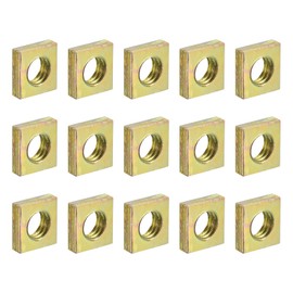 sourcing map M6-1x3.2 Square Nuts, Carbon Steel Zinc Plated Coarse Thread Square Nuts Fasteners for Home Repairs and Professional Engineering Nut, Colorful 15pcs