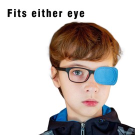 6 Pack Eye Patch for Glasses, Reusable Left & Right Eye Patches for Kids, Toddler, Children, Lazy Eye(Blue) (6)