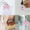 Pink Pearl Chain Bow Keychain for Backpack Bag Charms for