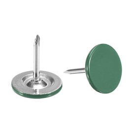 QUARKZMAN 100pcs Upholstery Nails 11mm x 13mm Flat Head Decorative Furniture Nails Push Pins for Furniture Sofa Headboards Green