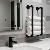 Industrial Pipe Towel Rack for Bathroom Wall Mounted,Towel Holder Black