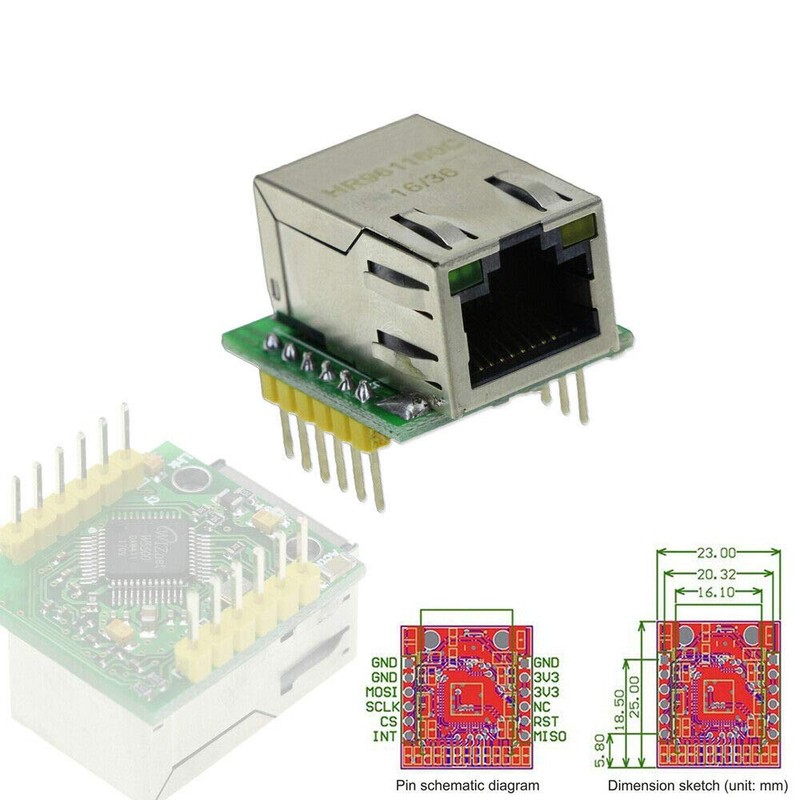 TECNOIOT USR-ES1 W5500 Chip New SPI to LAN/Ethernet Converter TCP/IP