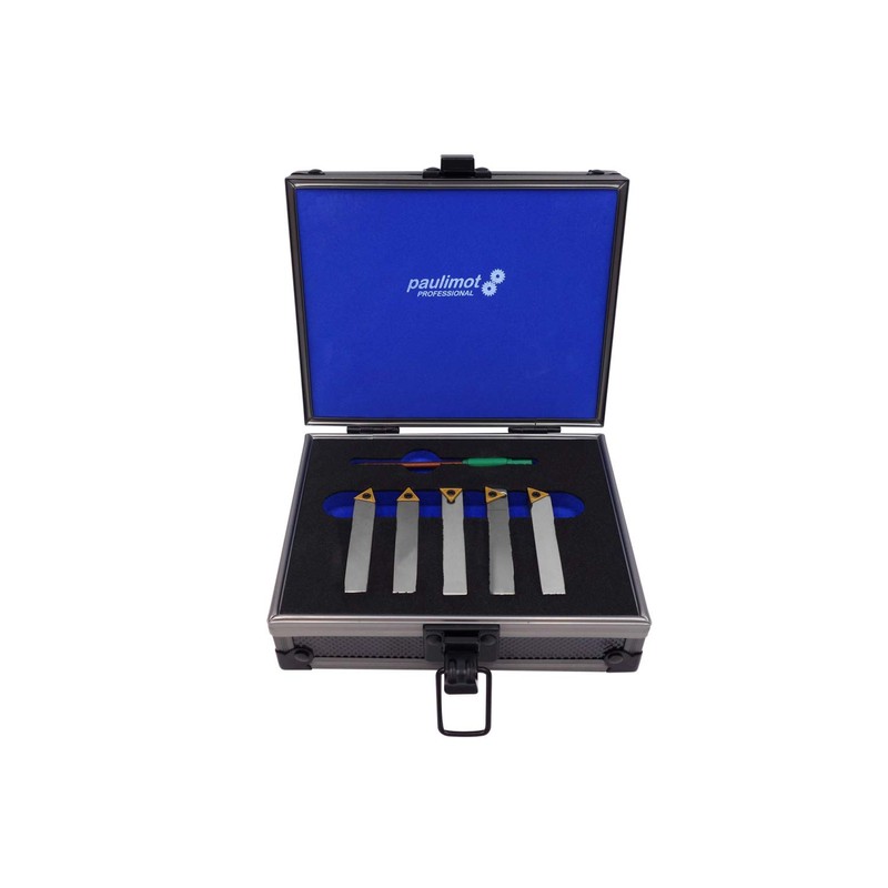 PAULIMOT 5 Piece Nickel Plated Turning Tool Set with Reversible