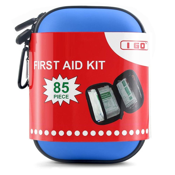 I GO 85 Pieces Hard Shell Mini Compact First Aid