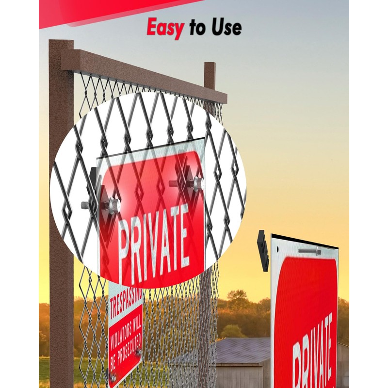Chain Link Fence Sign Mount, Fence Sign Fastener Bracket, Fit